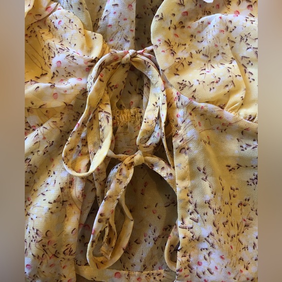 NWT yellow floral sheer crop top - Picture 5 of 9